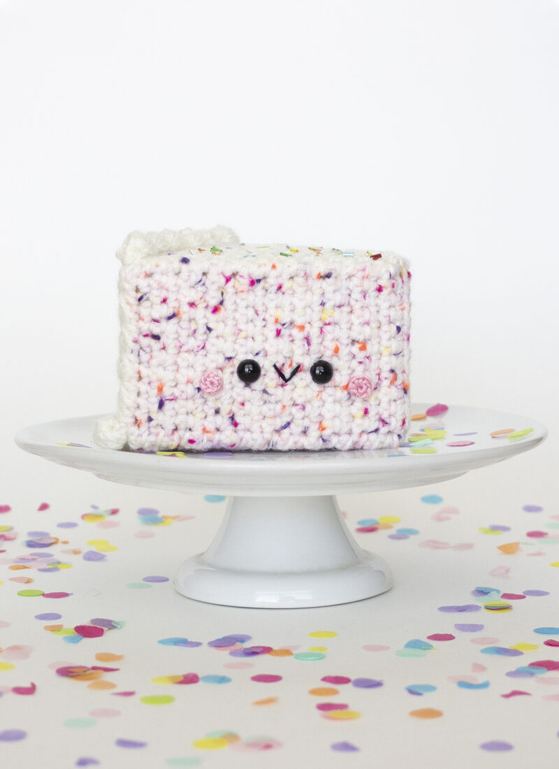 Sprinkles the Funfetti Cake Slice Free Crochet Pattern Feature Photo