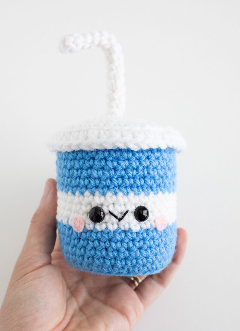 sip the soda cup crochet amigurumi pattern featured image