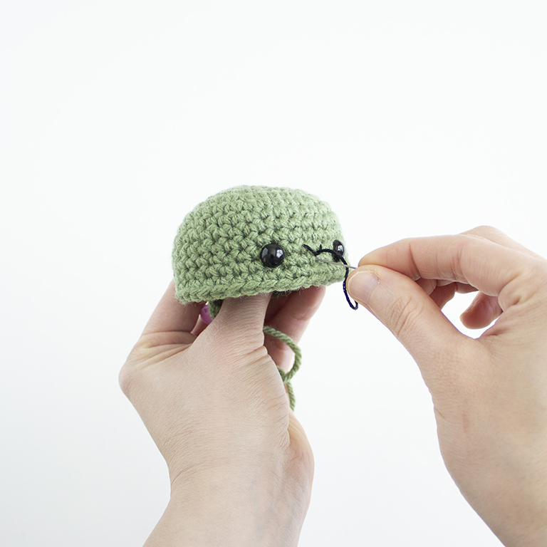 How to Crochet Amigurumi - Adding a mouth - 07