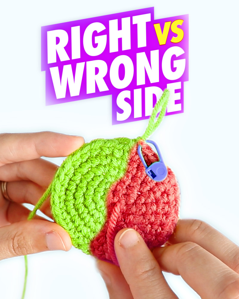 HOW TO CROCHET - RIGHT vs WRONG SIDE - A MENAGERIE OF STITCHES HOW TO CROCHET AMIGURUMI FOR BEGINNERS