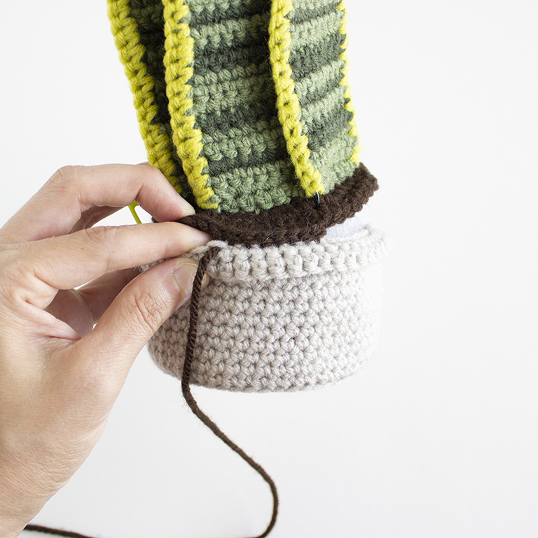 Free Crochet Snake Plant Amigurumi Pattern - LEAF VARIATIONS - ASSEMBLY - 15