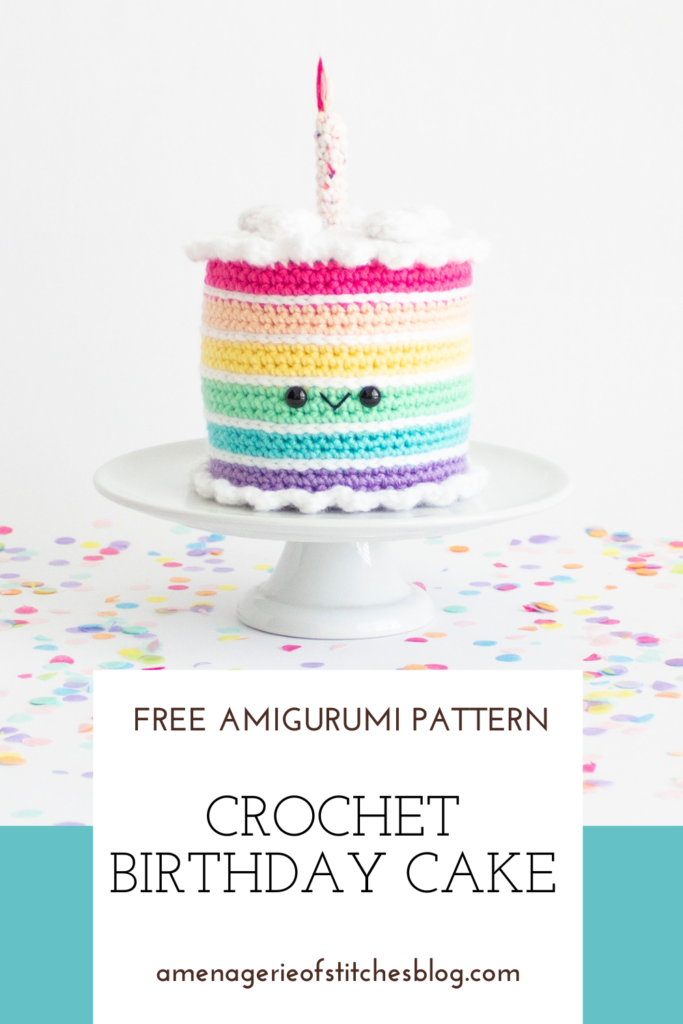 Crochet Rainbow Birthday Cake PIN - 02