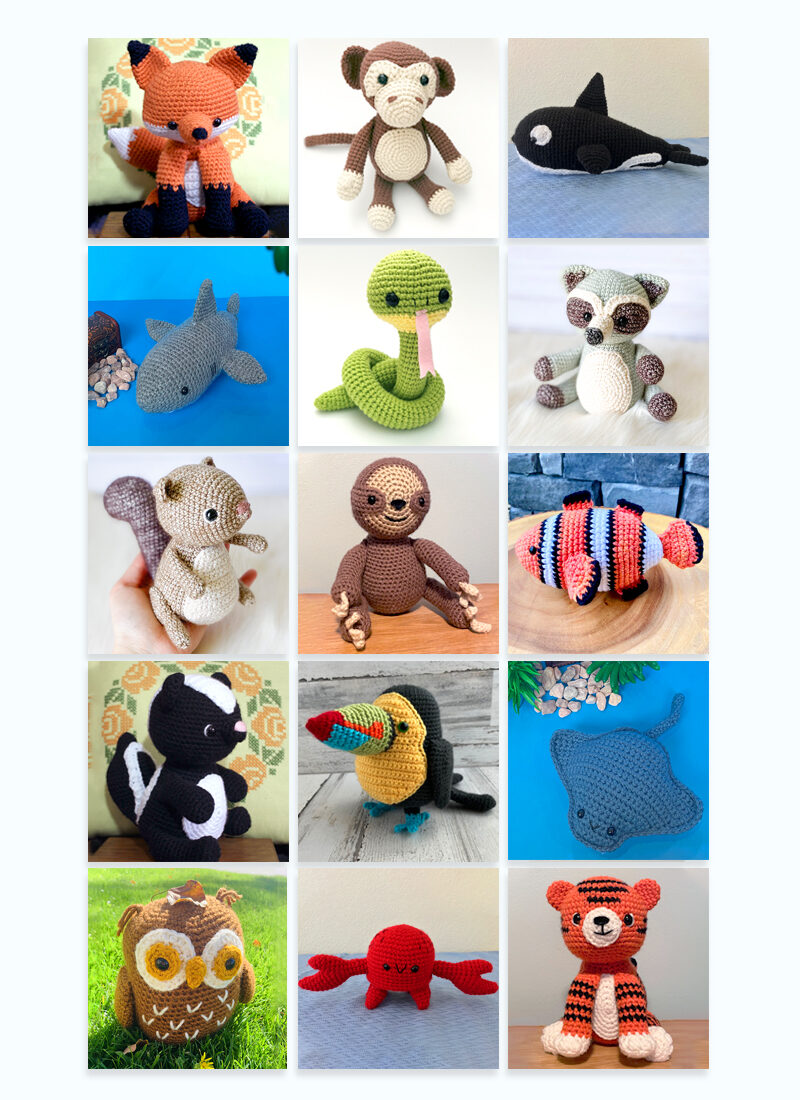 Tester Crochet Pattern Images Feature - Animal Amigurumi Adventure - v1