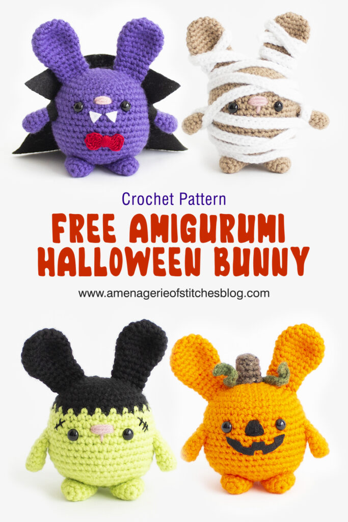 Crochet Bunny Halloween Costume Pin - 01
