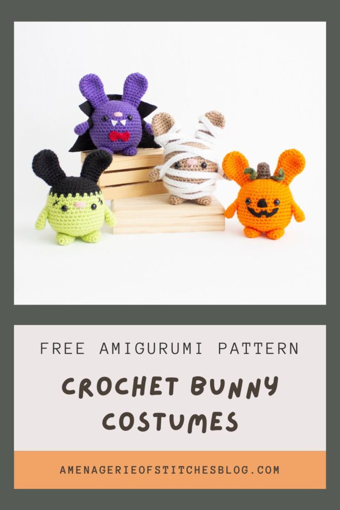 Crochet Bunny Halloween Costume Pin - 02