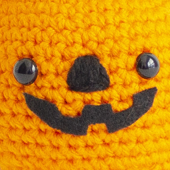 Halloween Crochet Chubby Bunny Amigurumi Jack O'lantern Pumpkin FACE 01