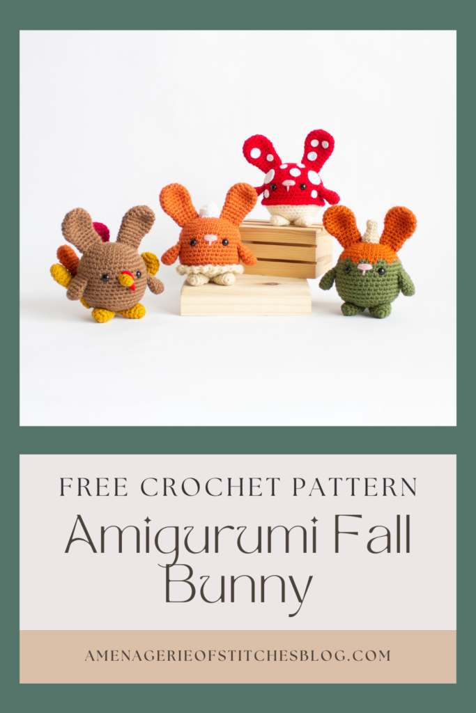 Free Crochet Chubby Bunny Fall Amigurumi Patterns Full Set Hero Turkey Gourd Pumpkin Pie Mushroom PIN 2