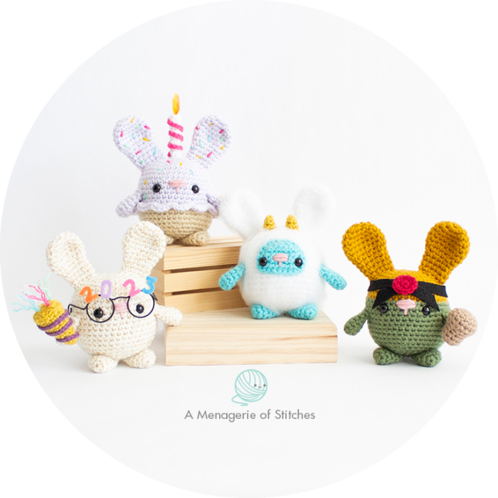 Free Crochet Celebration Bunnies - A Menagerie of Stitches