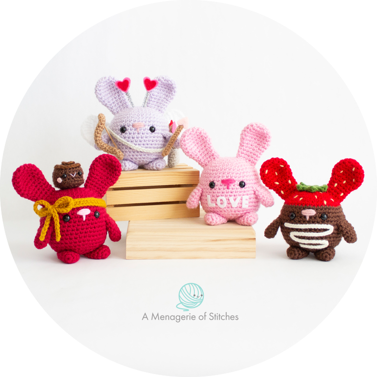 Free Crochet Valentine's Day Bunnies - A Menagerie of Stitches