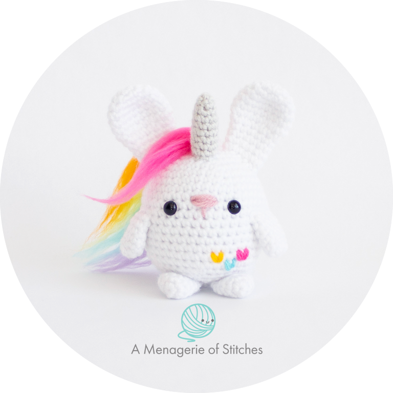 FREE Crochet St. Patricks Day Amigurumi Bunnies - Pot of Gold Bunnt, Unicorn Bunny, Leprechaun Bunny, Yarn Ball HERO UNICORN