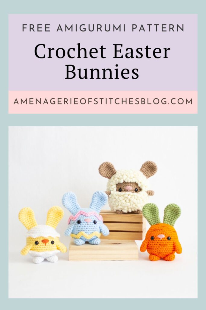 Free Crochet Easter Bunnies - Chick-Sheep-Easter Egg-Carrot - Pin 02
