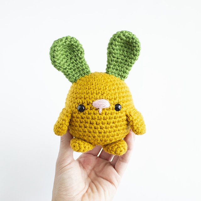 Amigurumi Summer Chubby Bunny Free Crochet Pattern- Pineapple Bunny 01 Ears
