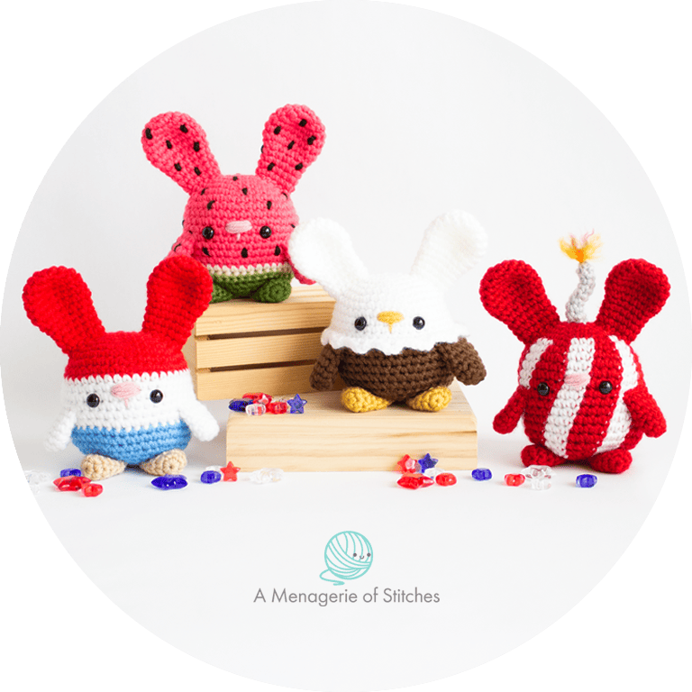 free july 4th crochet pattern bald eagle bunny feature