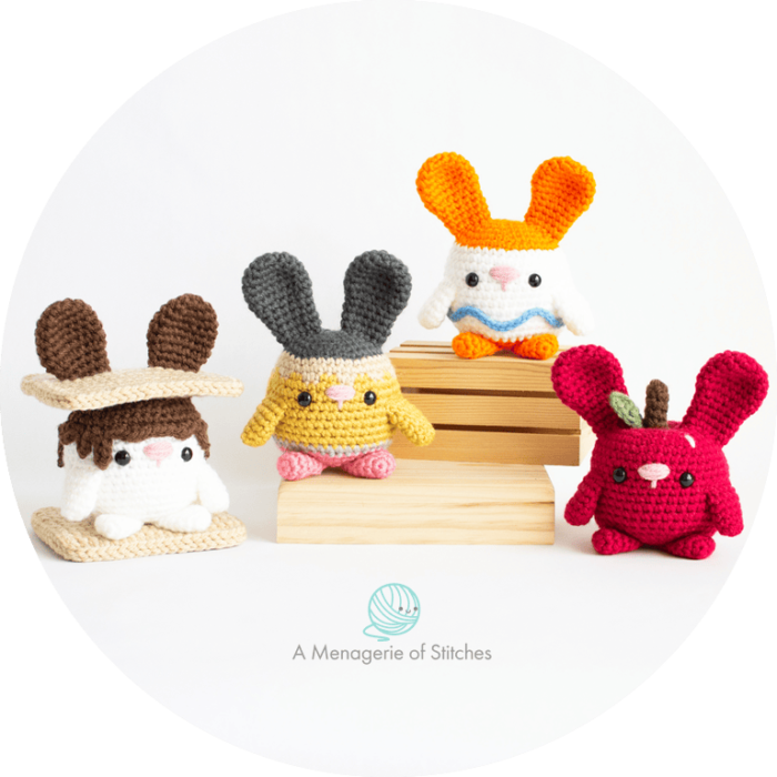 Free Crochet Back to School Bunnies - A Menagerie of Stitches
