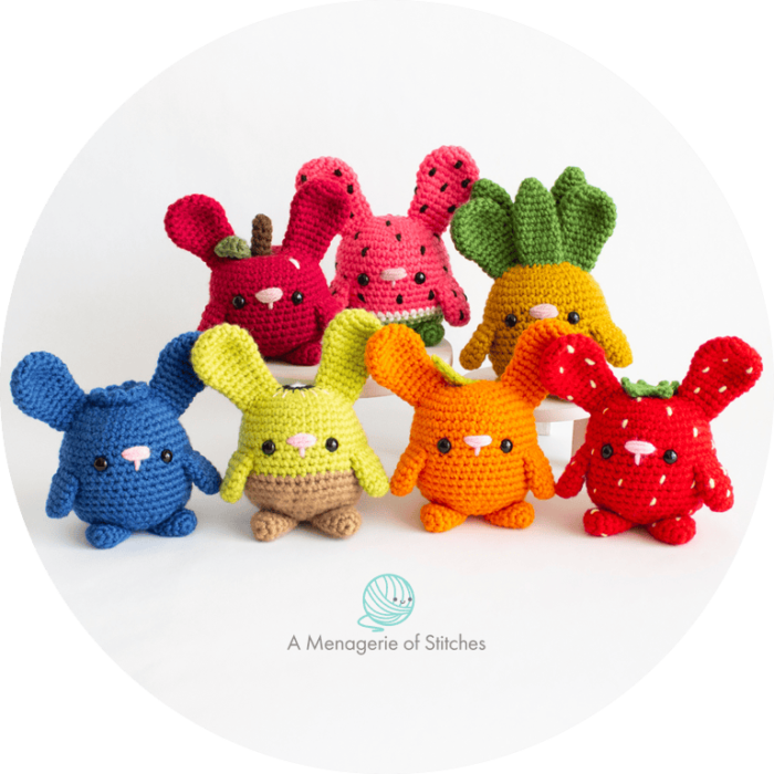 Free Crochet Fruit Bunnies - A Menagerie of Stitches