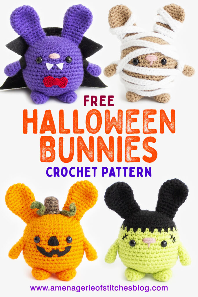 Crochet Halloween Bunnies for October Bunny Pin 24