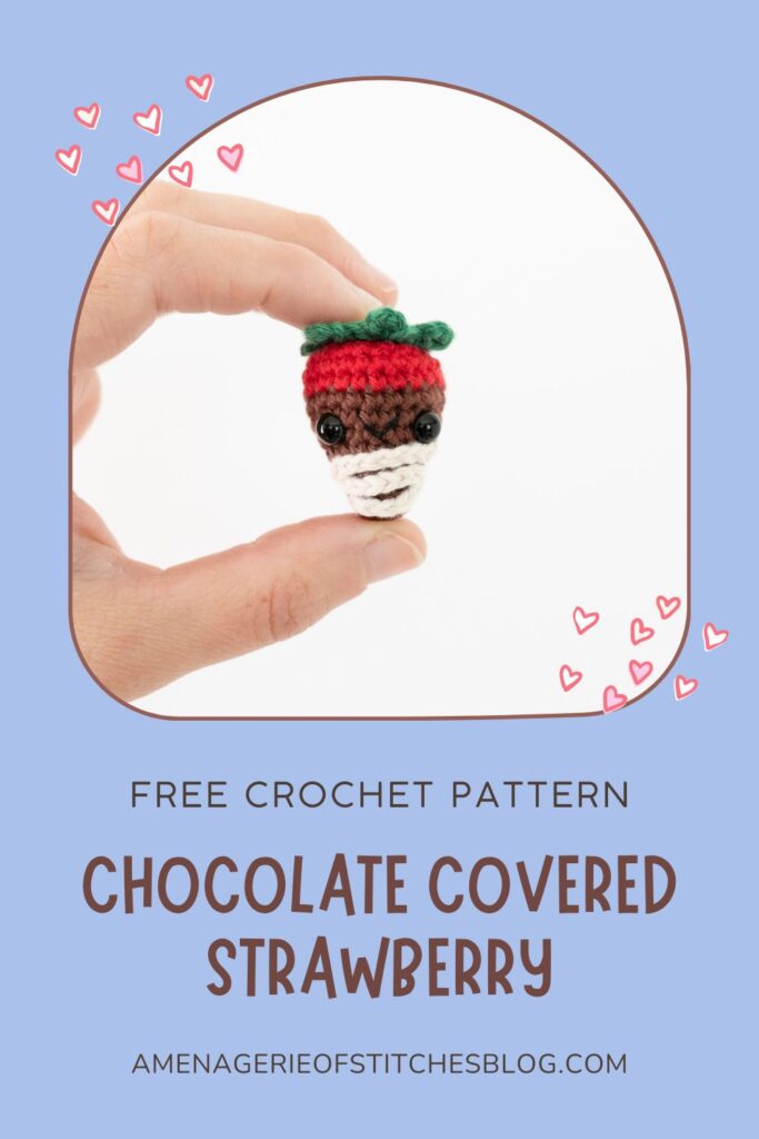 Mini Crochet Valentine’s Day Amigurumi Pattern - Chocolate Covered Strawberry